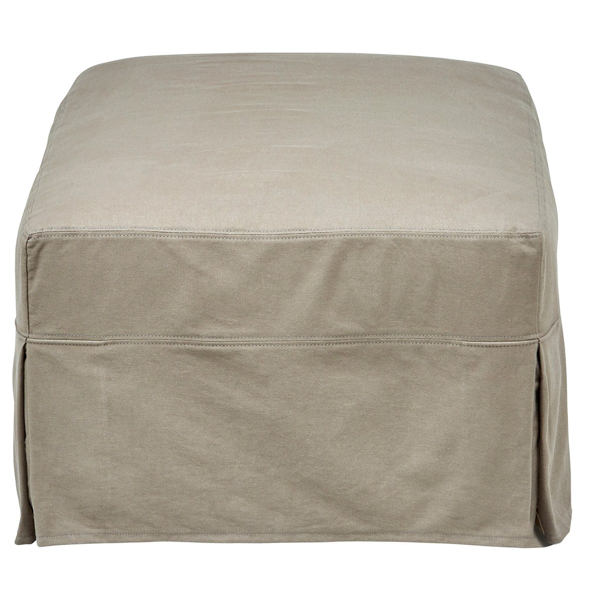 Amazon Brand – Stone & Beam Bartow Ottoman with Slipcover, 54"W, Grey