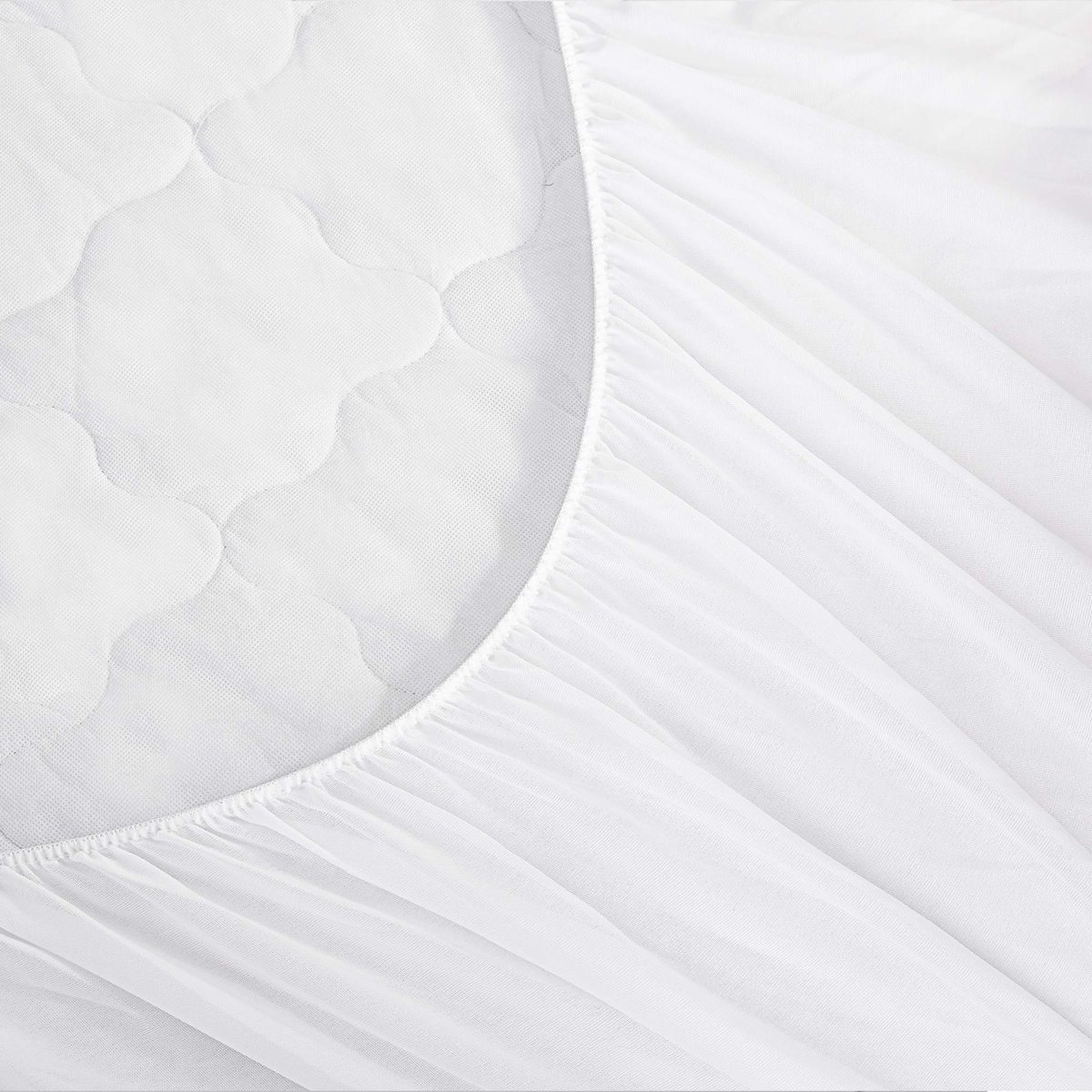 UMI Essentials All Season Extra Deep Quilted Mattress Protectors, One Size, Washable, White, 180x200cm