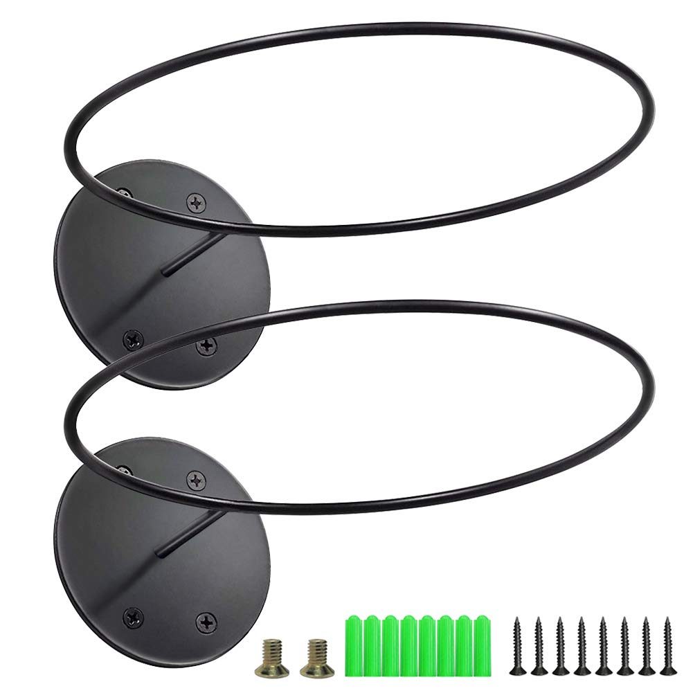 UMI. by Amazon Wall Mounted Ball Holder, Basketball, Football, Volleyball Holder, Set of 2, Black
