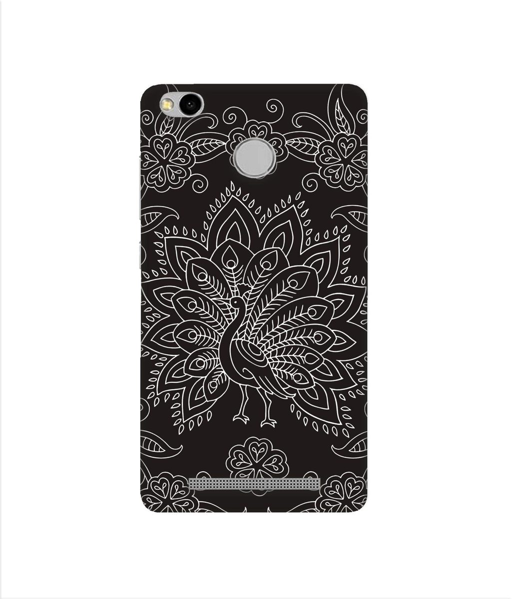 Amazon Brand - Solimo Designer White Peacock Rangoli 3D Printed Hard Back Case Mobile Cover for Xiaomi Redmi 3S Prime