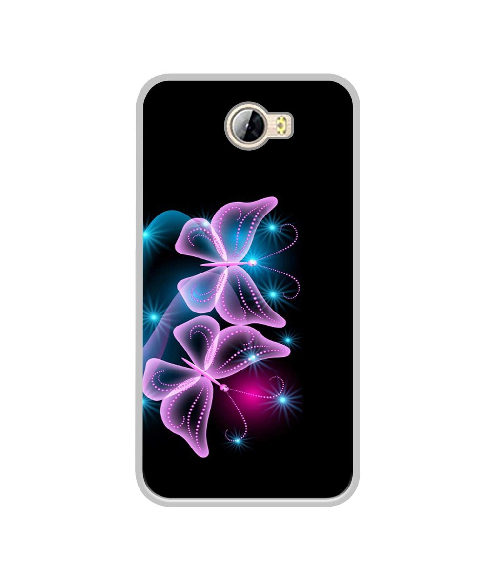 Amazon Brand - Solimo Designer Butterflies Neon Light UV Printed Soft Back Case Mobile Cover for Huawei Honor Bee 4G
