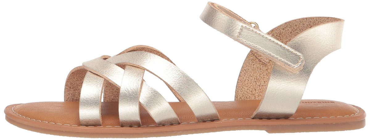 Amazon Essentials Strappy Sandal, Gold, 10 Toddler