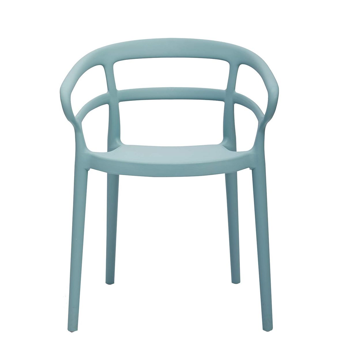AmazonBasics Curved Back Dining Chair - Set of 2, Light Blue, Premium Plastic