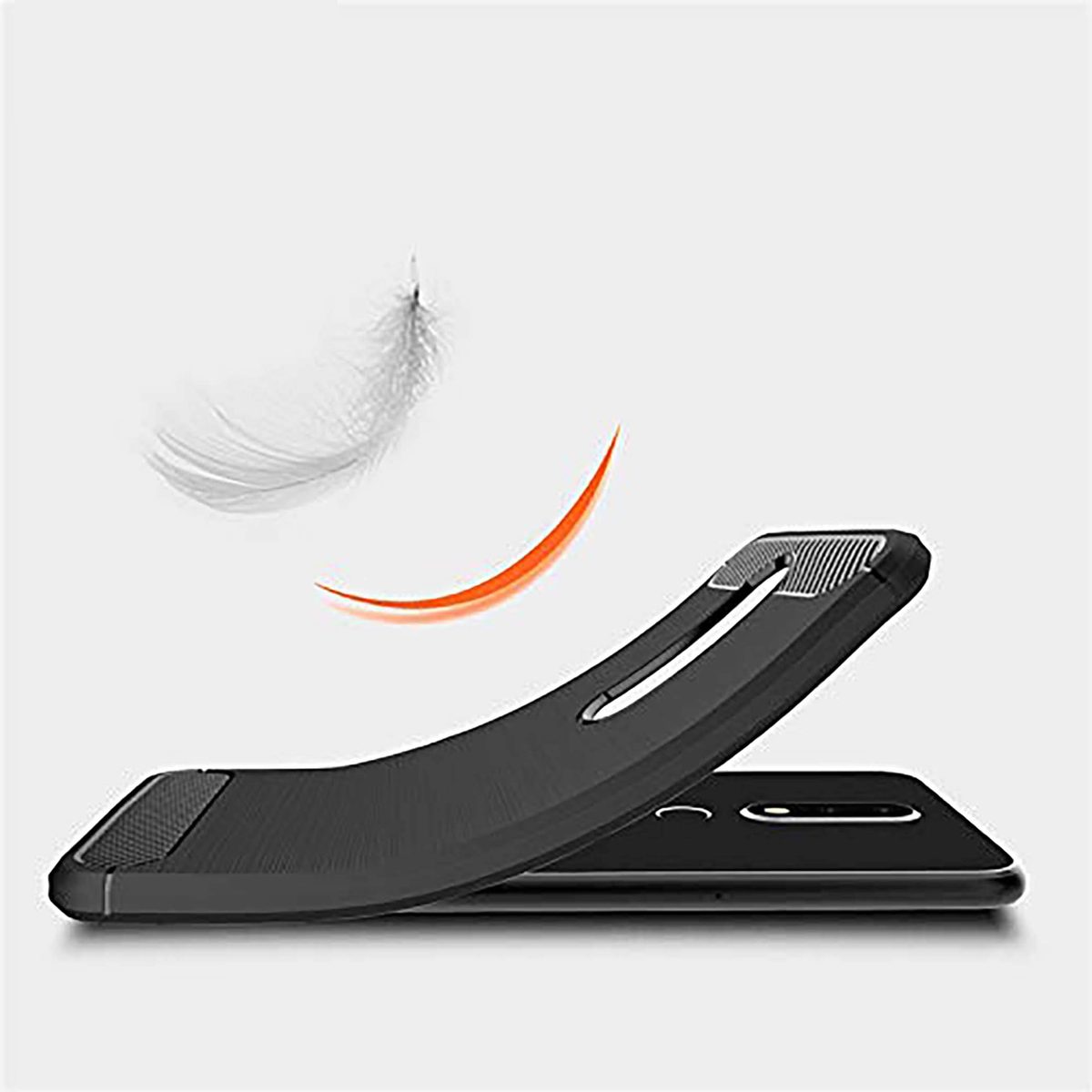 Amazon Brand - Solimo Protective Mobile Cover (Soft and Flexible Back Case) for Nokia 6.1 Plus (Blac