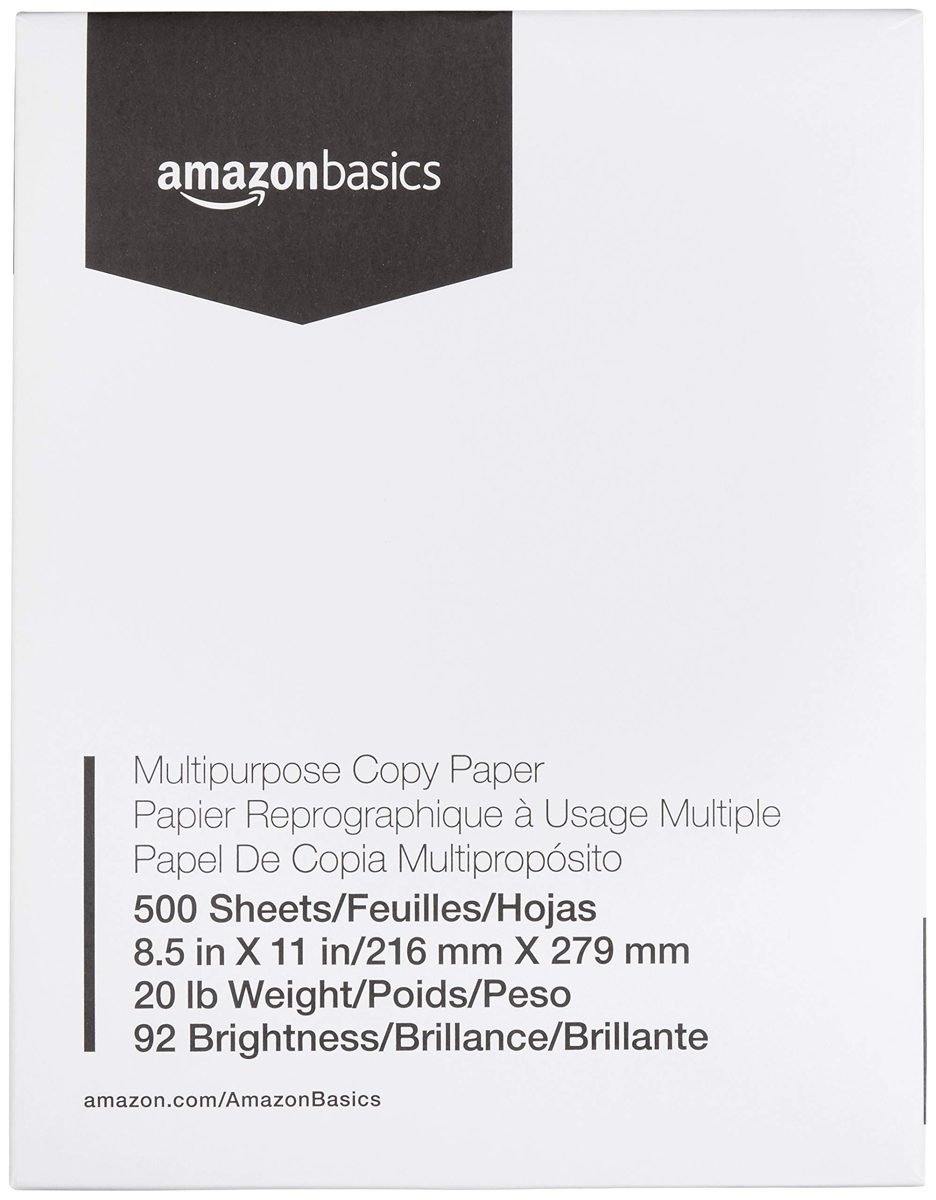 AmazonBasics 12-Sheet Cross-Cut Paper and Credit Card Home Office Shredder & 92 Bright Multipurpose Copy Paper - 8.5 x 11 Inches, 10 Ream Case (5,000 Sheets)