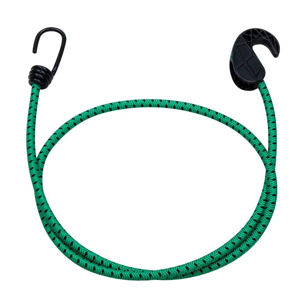 AmazonBasics Adjustable 48-Inch Bungee Cords, 2-Tone: Green + Black, 2-Pack (20-Piece)