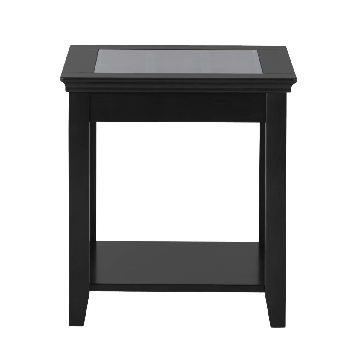 Amazon Brand – Ravenna Home Traditional End Table, 20"W, Black-Wood