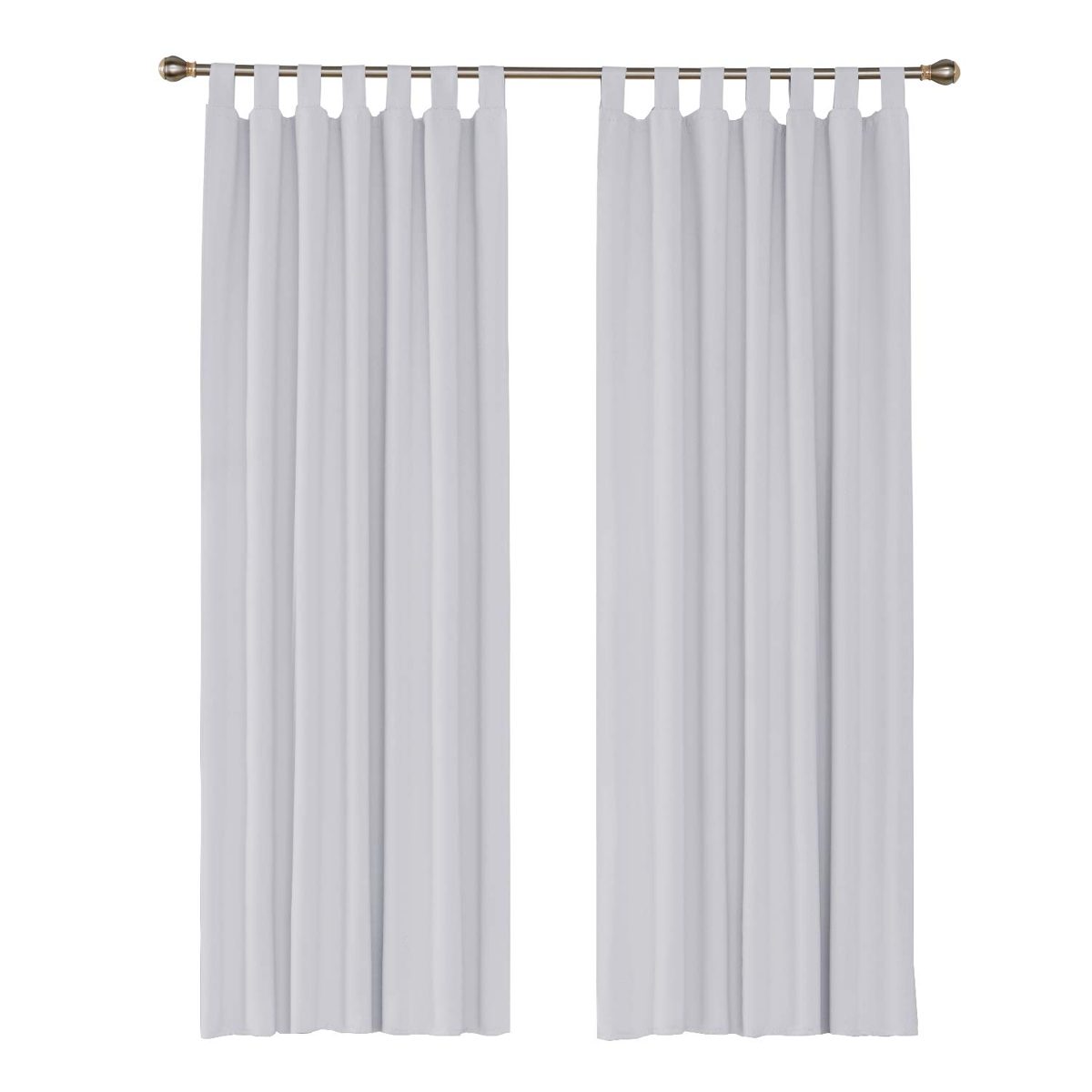 Umi. Essentials Thermal Insulated Tab Top Blackout Curtains Energy Saving Super Soft Curtains Greyish White 55 x 102 Inch 2 Panels