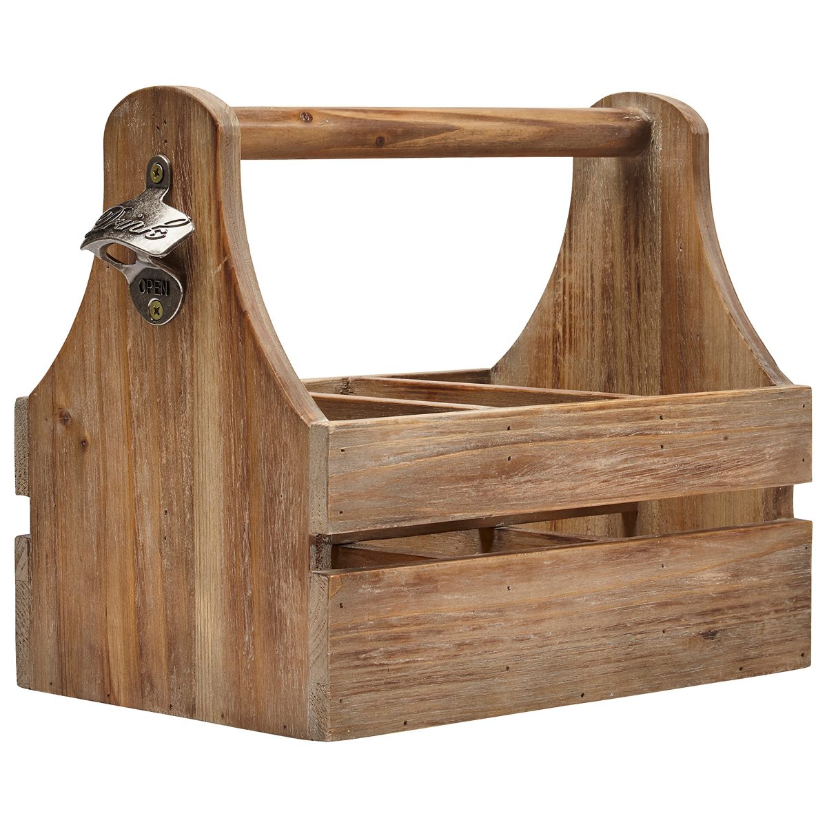 Stone & Beam Modern Rustic Farmhouse Wood Wine Bottle Rack Caddy - 8 x 13 x 11 Inch, Brown