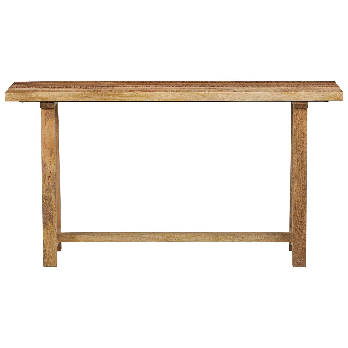 Amazon Brand – Stone & Beam Industrial Table with Trestle-Style Base, 60.04"W, Solid Honey-Finished Mango Wood