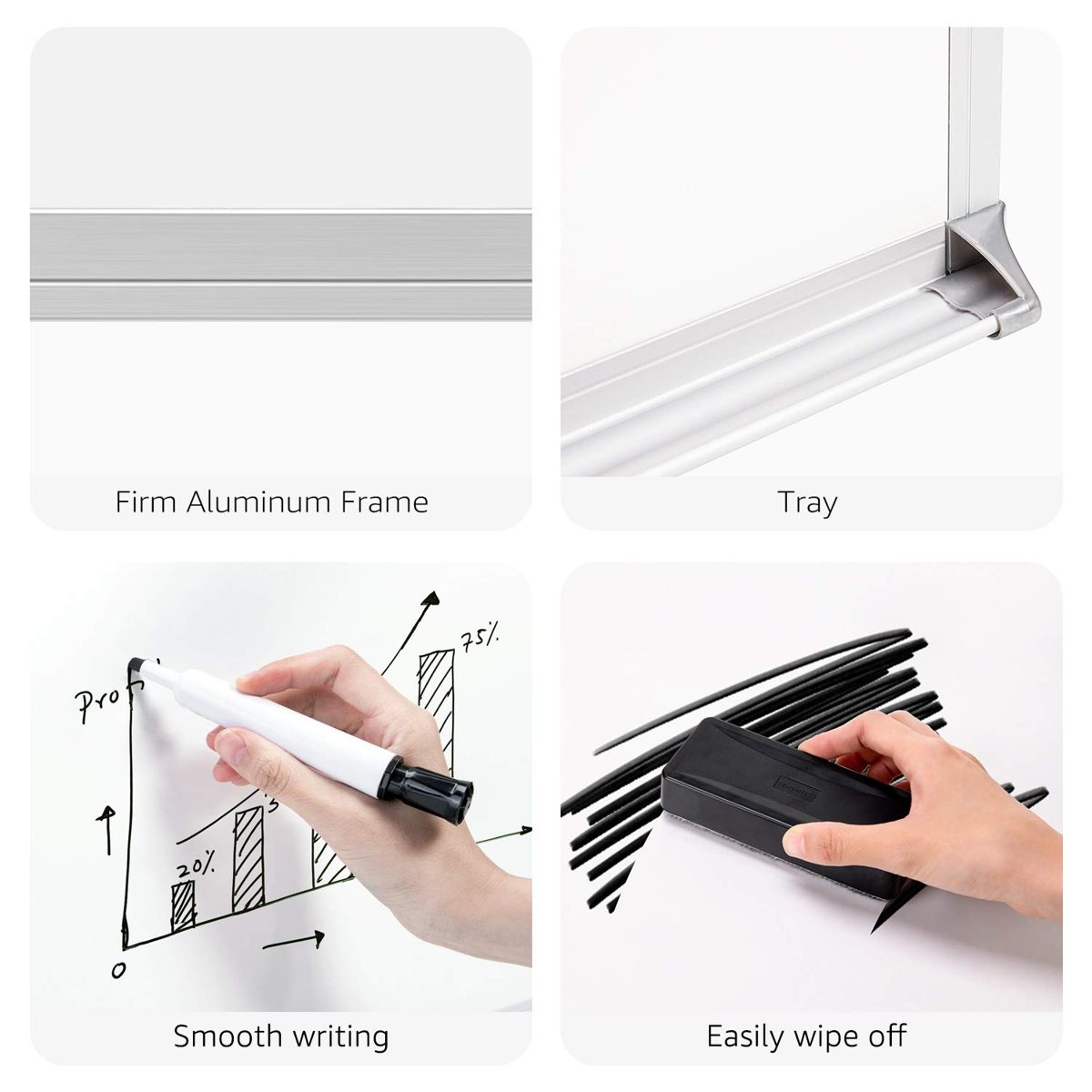 AmazonBasics Dry Erase Board, 24"x 36",Aluminum Frame
