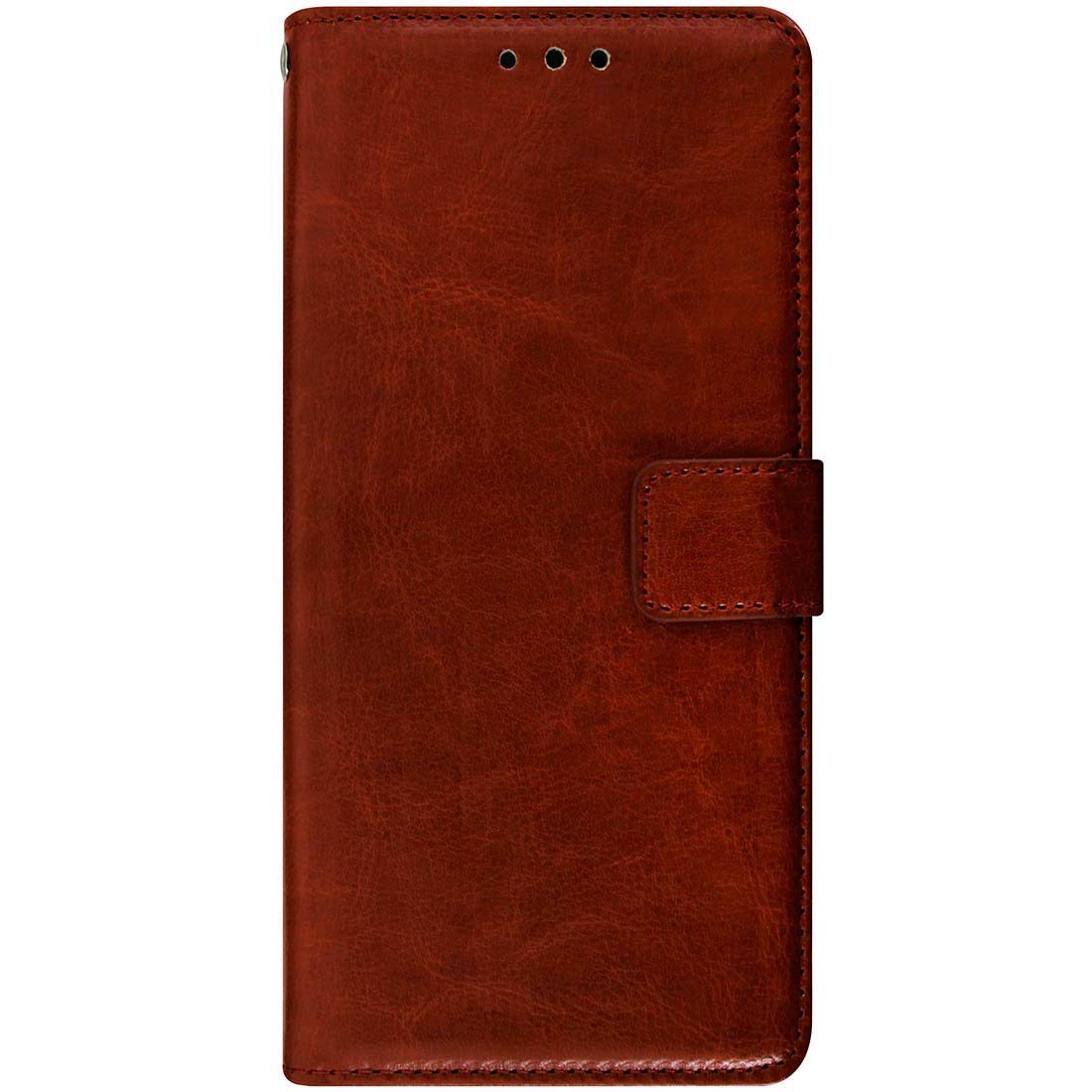 Amazon Brand - Solimo Flip Leather Mobile Cover (Soft & Flexible Back case) for Vivo Y17 (Brown)