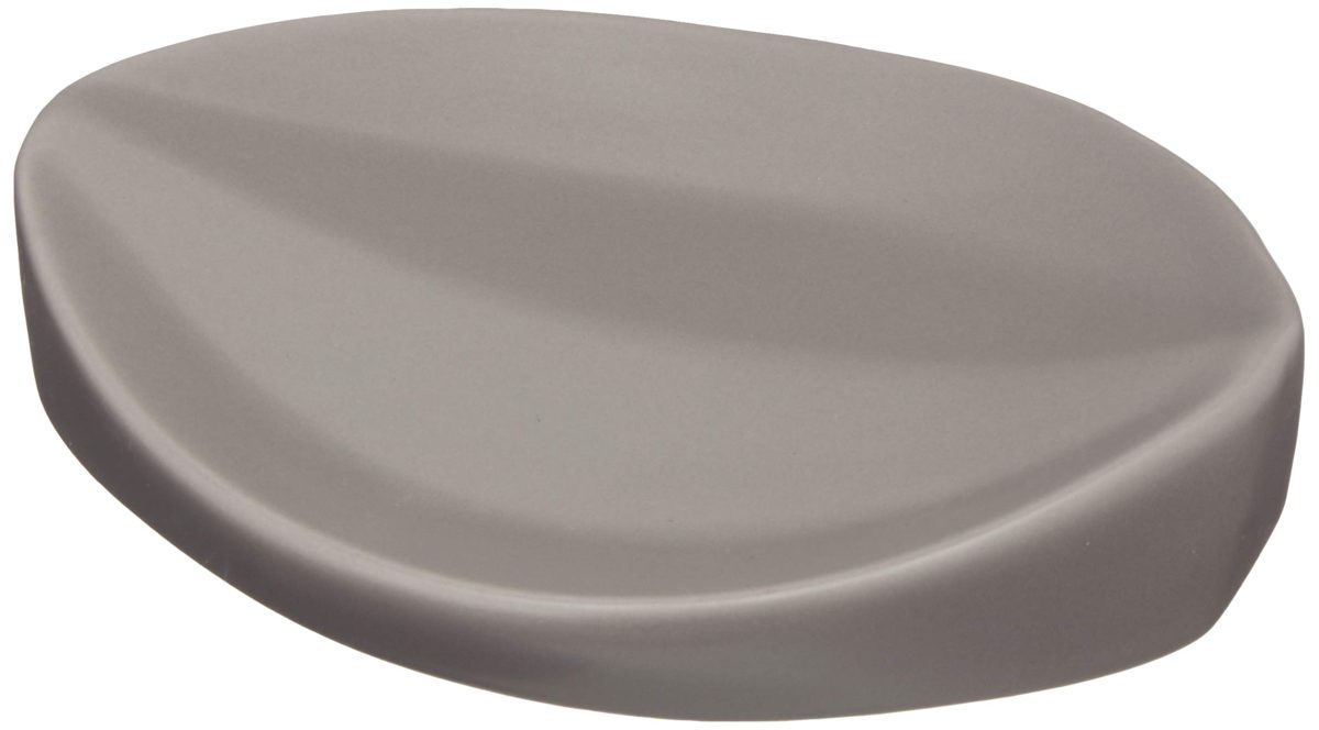 AmazonBasics 4-Piece Ceramic Bathroom Accessory Set - Grey