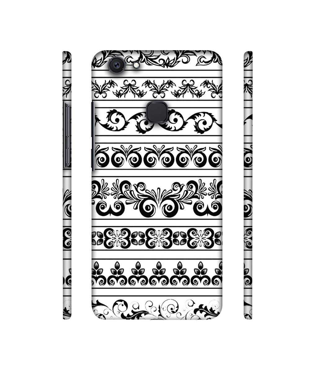 Amazon Brand - Solimo Designer Black Multi Patterns 3D Printed Hard Back Case Mobile Cover for Vivo V7 Plus