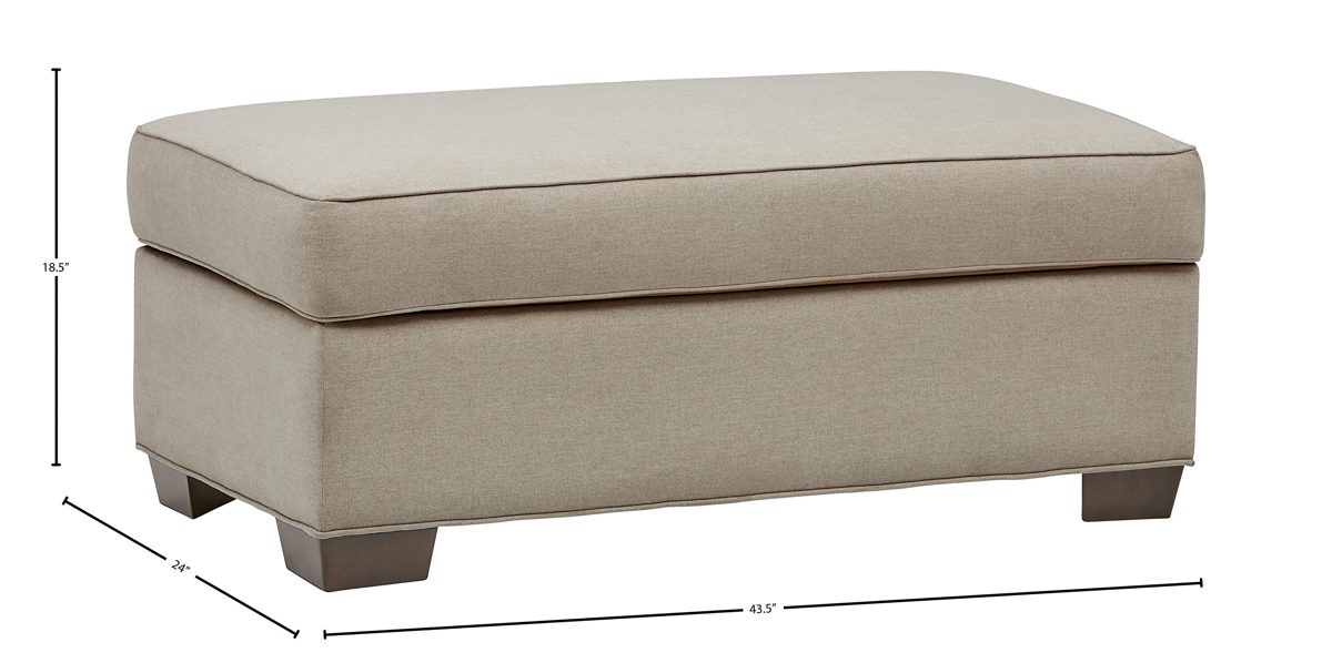 Amazon Brand – Stone & Beam Kristin Round Arm Storage Ottoman, Stone, 43.5"W