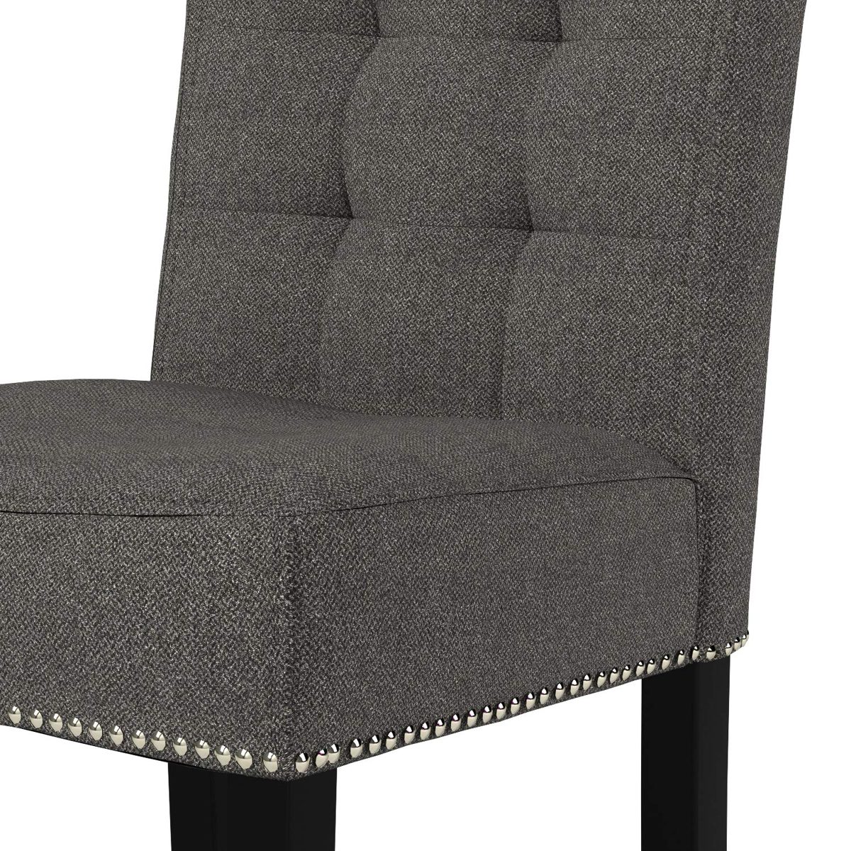 Amazon Brand – Ravenna Home Scott Tufted Back Bar Stool, 41.5"H, Zinc