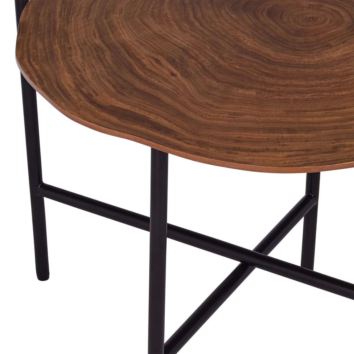 Amazon Brand – Rivet Mid-Century Modern Wood and Metal 2-Tiered Side End Accent Table, 20"W, Walnut