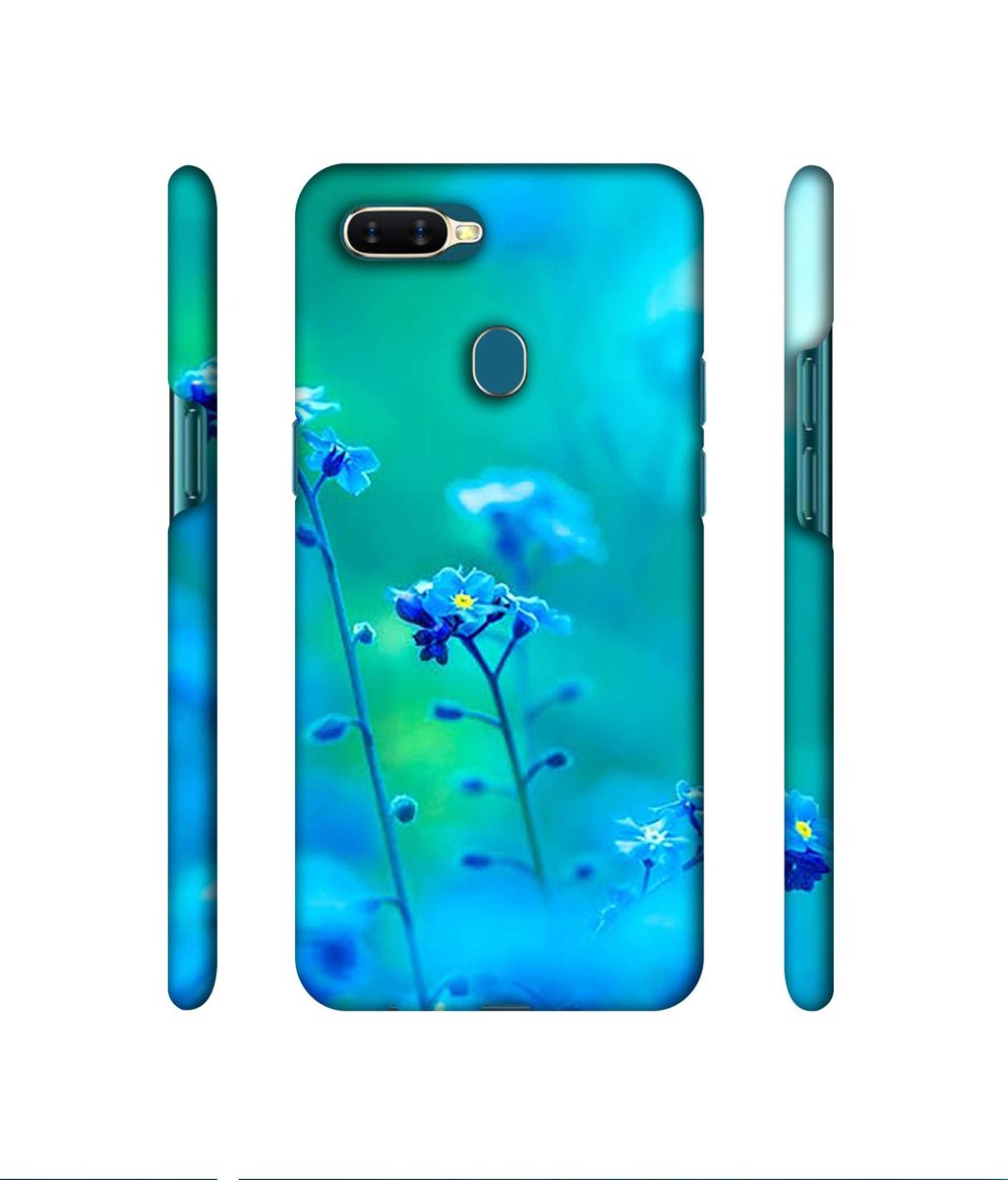 Amazon Brand - Solimo Designer Blue Flower 3D Printed Hard Back Case Mobile Cover for Oppo A7