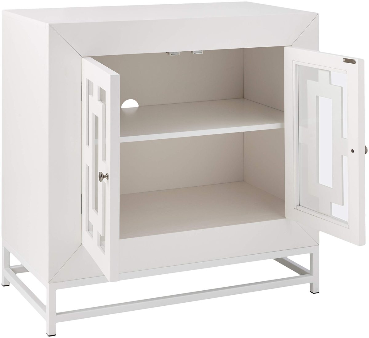 Amazon Brand – Ravenna Home Classic Glass-Doored Media Storage Cabinet, 31.5"W, White