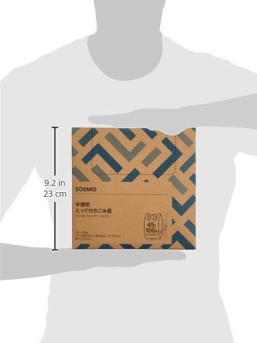 (Amazon Brand) SOLIMO Trash Bags, Translucent, With Strip Bags, 1.8 gal (45 L) 100 Sheets