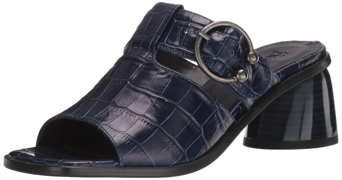 find. Amazon Brand Strappy Heel Leather Ankle Strap Sandals, Schwarz Black/Metallic, US 5