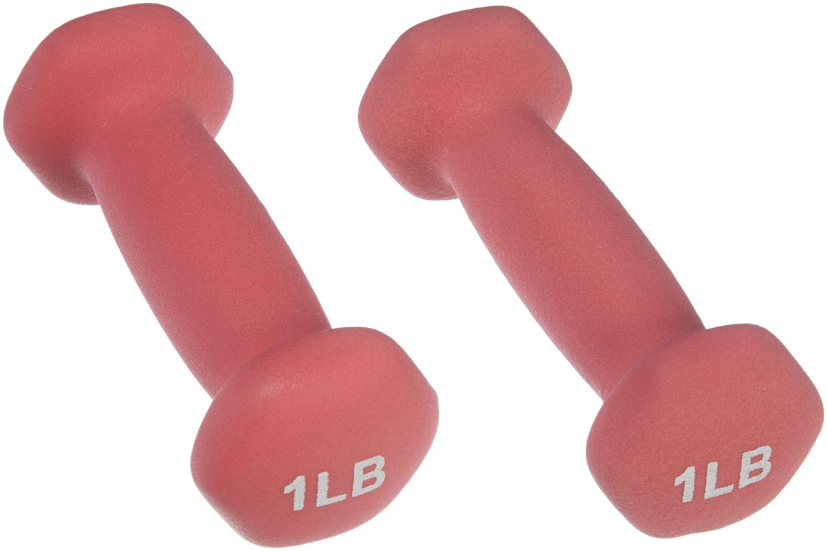 (Renewed) AmazonBasics Neoprene Dumbbells, Set of 2, (0.5 KGS Each) - Pink
