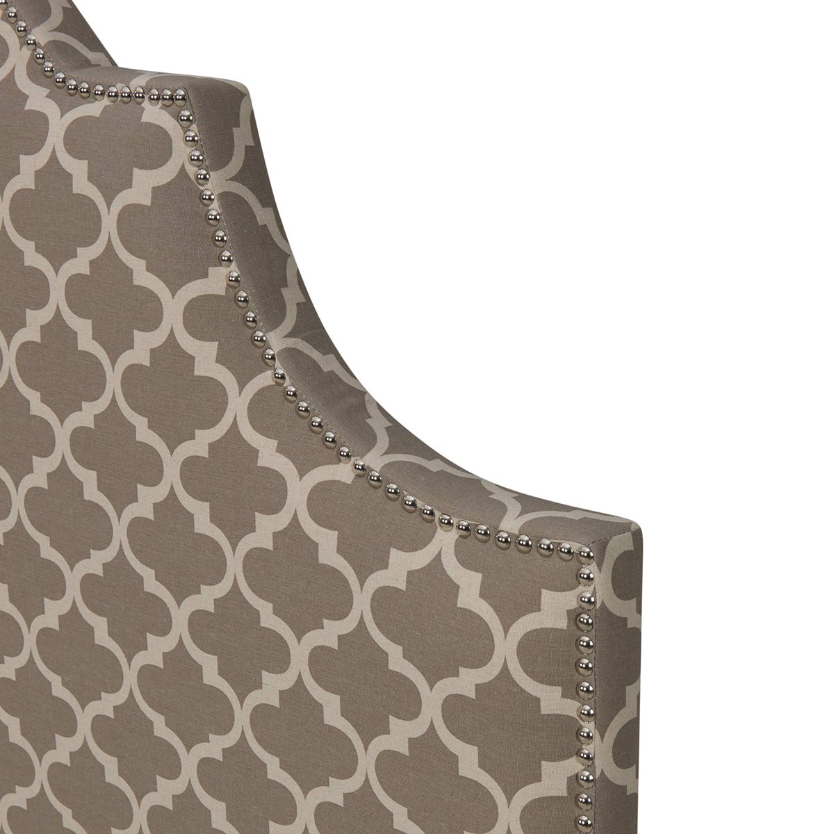 Amazon Brand – Ravenna Home Trellis Pattern Upholstered Headboard - Queen, 61.6 Inch, Grey and Cream