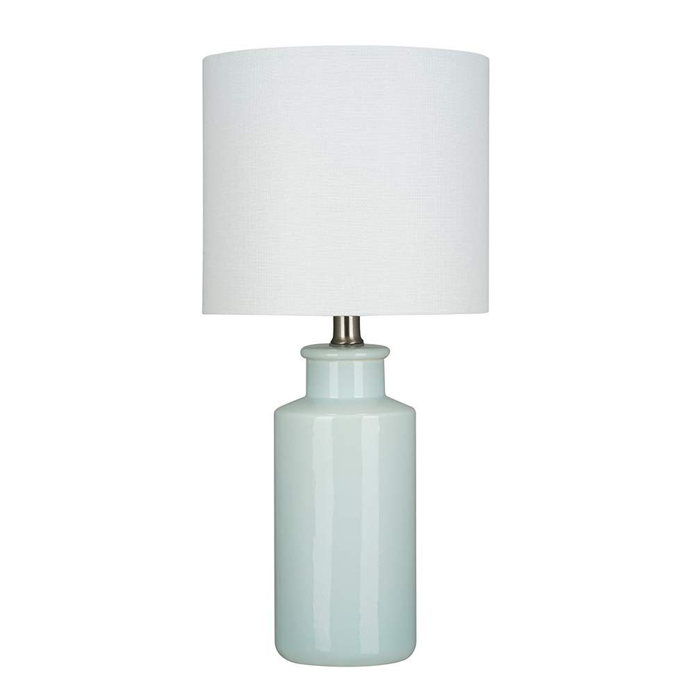 Amazon Brand – Ravenna Home Table Lamp with a Drum Shade, Bulb Included, 19.75"H, Pastel Blue