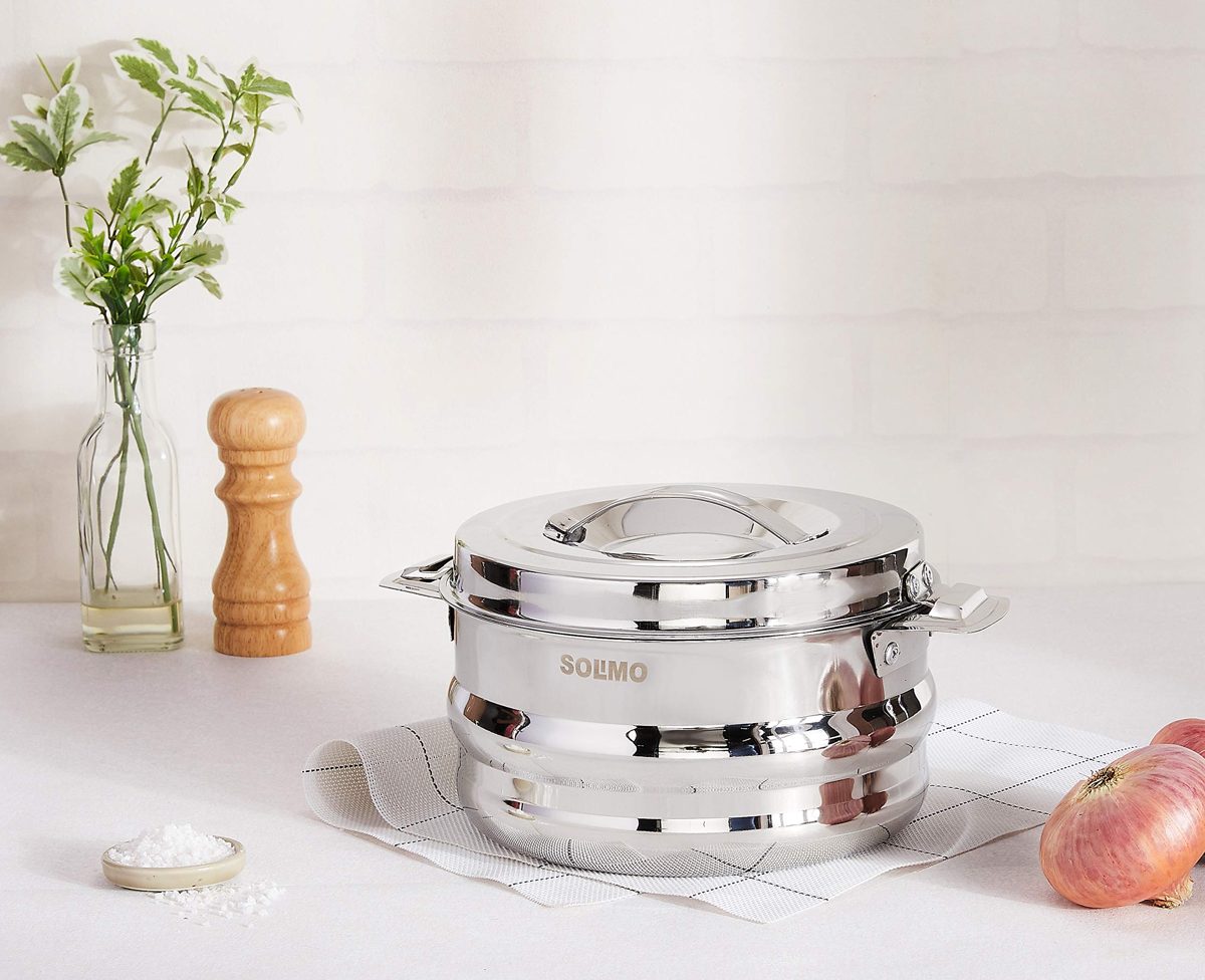Amazon Brand - Solimo Galaxy Insulated Stainless Steel Serving Casserole with Lid (1.5L)