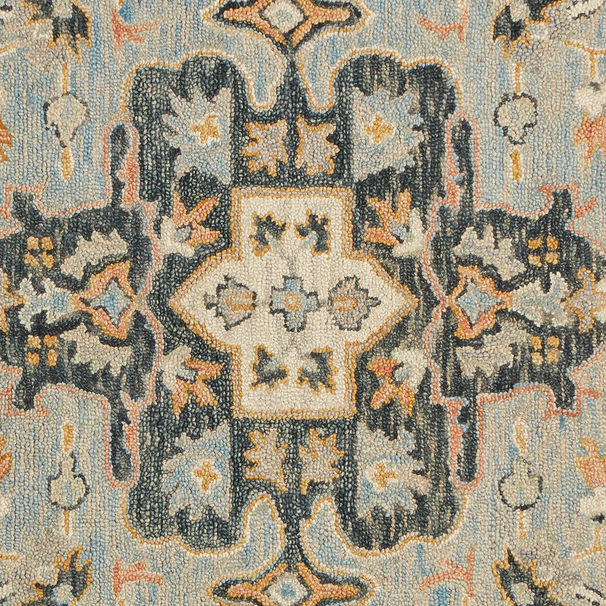 Amazon Brand – Stone & Beam Garrison Vintage Pattern Wool Area Rug, 5 x 8 Foot, Grey Multi