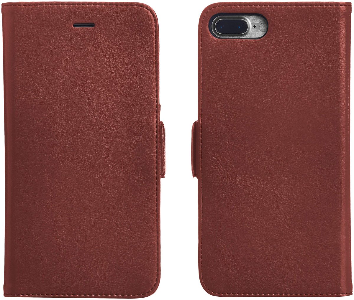 AmazonBasics iPhone 8 Plus / 7 Plus PU Leather Wallet Detachable Case, Dark Brown (Renewed)