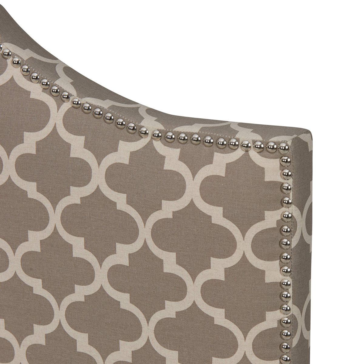 Amazon Brand – Ravenna Home Trellis Pattern Upholstered Headboard - King, 77.6 Inch, Grey and Cream