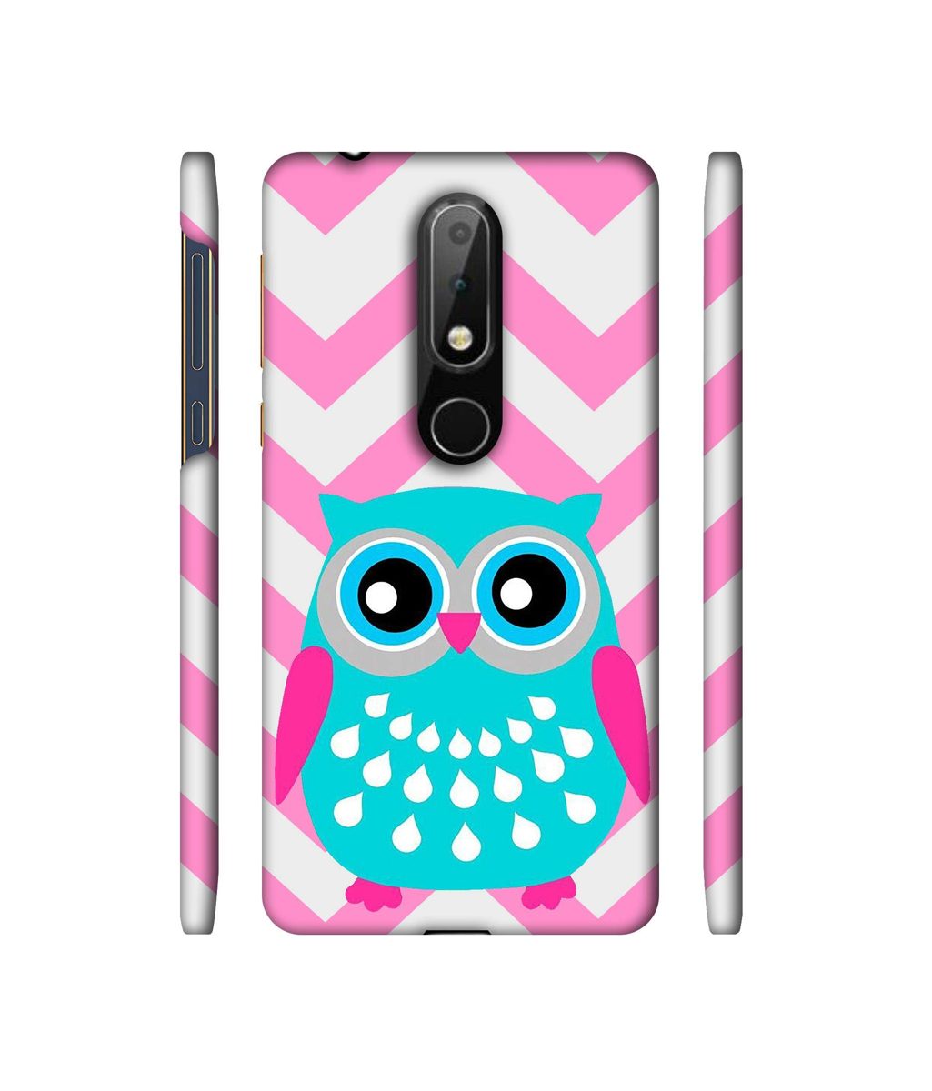 Amazon Brand - Solimo Designer Sky Blue Owl 3D Printed Hard Back Case Mobile Cover for Nokia 6.1 Plus