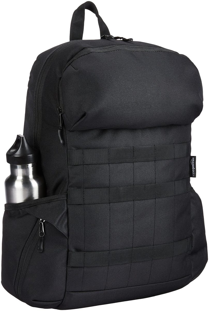 AmazonBasics Canvas Backpack for Laptops up to 15-Inches Black 15 inches