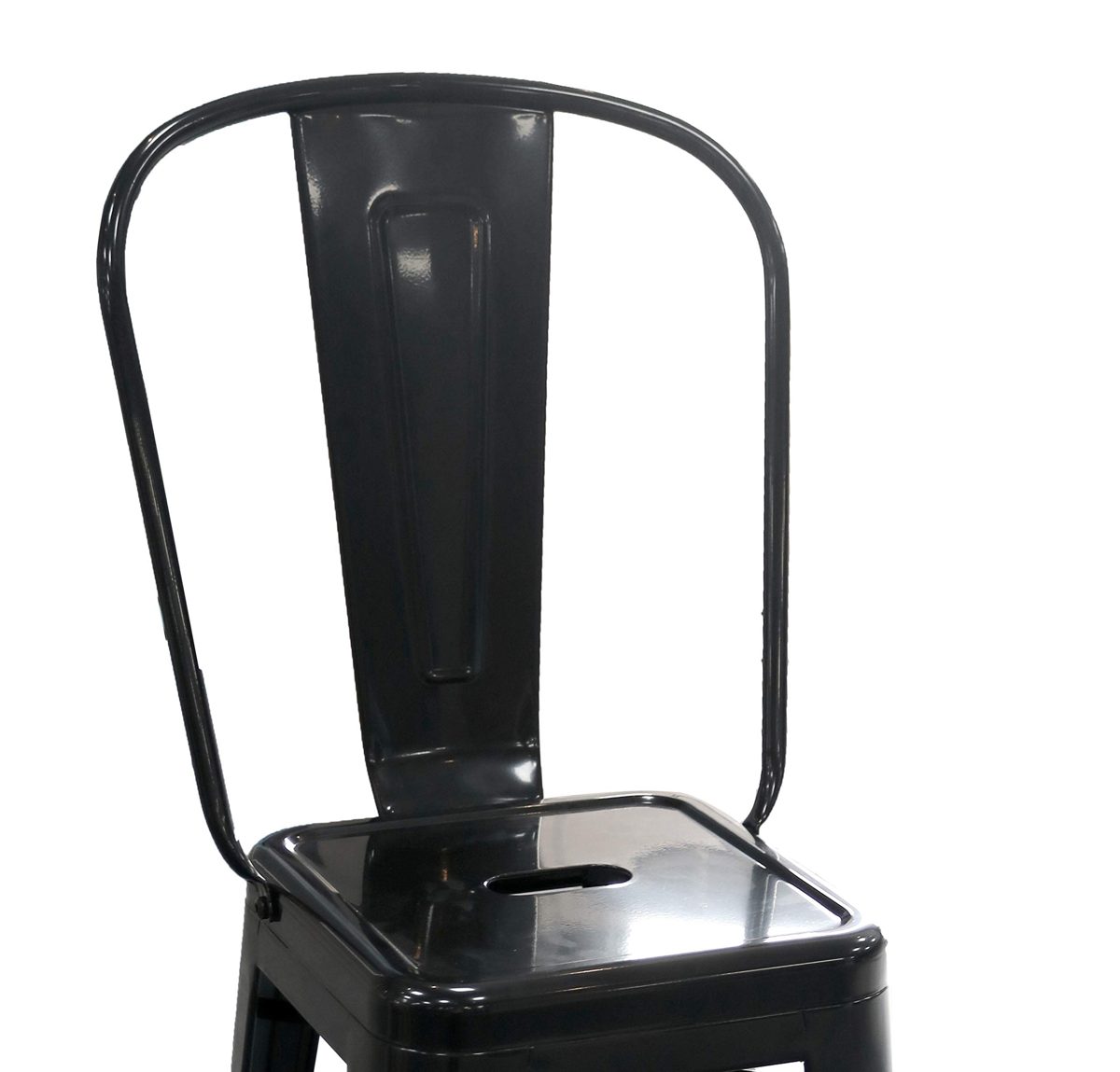Amazon Brand – Ravenna Home High Back Bistro Metal Bar Stool, 40.25 Inch Height, Black, Set of 4