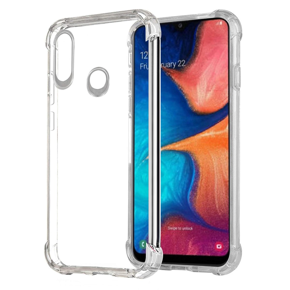(Renewed) Amazon Brand - Solimo Protective Mobile Cover (Soft & Flexible Back Case) for Samsung Galaxy A20 (Transparent)