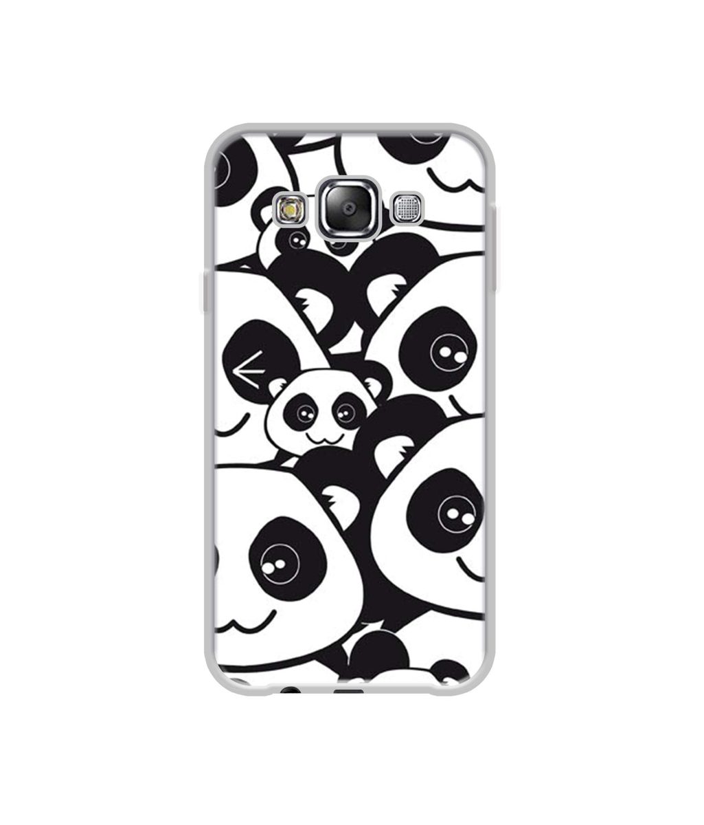 Amazon Brand - Solimo Designer Panda Texture UV Printed Soft Back Case Mobile Cover for Samsung Galaxy E5