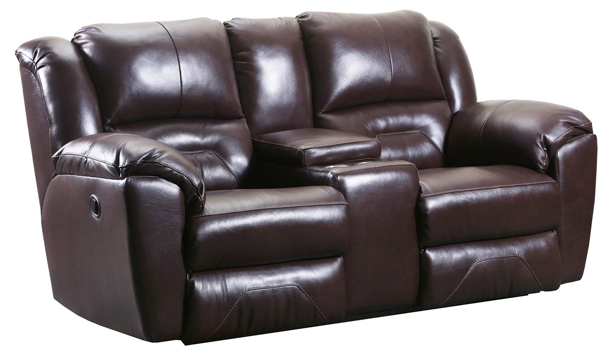Ravenna Home Maplewood Leather Reclining Console Loveseat, 81"W