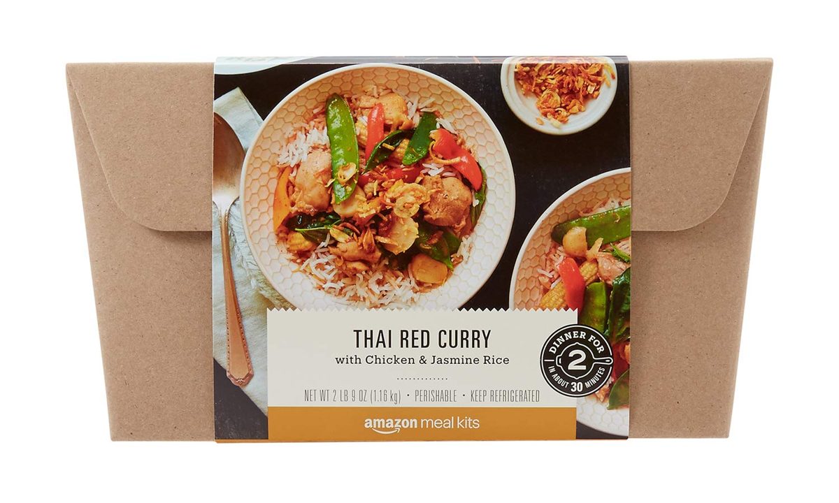 Amazon Meal Kits, Thai Red Curry with Chicken & Jasmine Rice, Serves 2