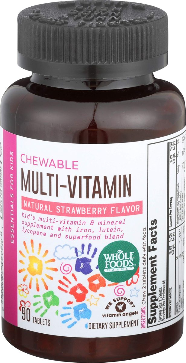 Whole Foods Market, Chewable Multi-Vitamin, Strawberry Flavor, 90 ct