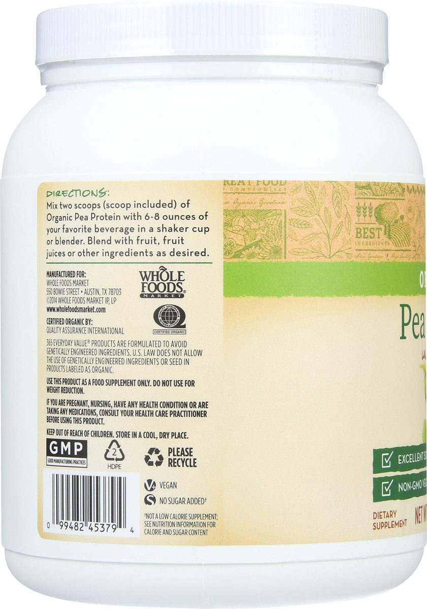 365 Everyday Value, Organic Pea Protein, Unflavored, 16 oz