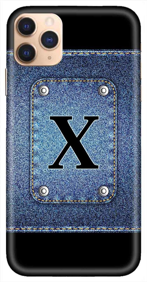 Amazon Brand - Solimo Designer Button Jeans Alphabet-X 3D Printed Hard Back Case Mobile Cover for Apple iPhone 11 Pro Max
