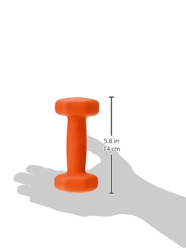 Amazon Brand - Solimo Neoprene Dumbbell 1kg, Set of 2 (Orange)