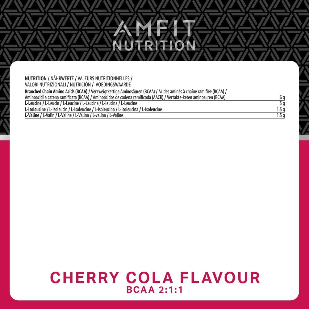 Amazon Brand - Amfit Nutrition - BCAA 2:1:1 - Cherry Cola Flavour 300g , 30 servings