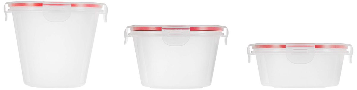 Amazon Brand - Solimo Plastic Kitchen Storage Container Set, 7-Pieces, Transparent