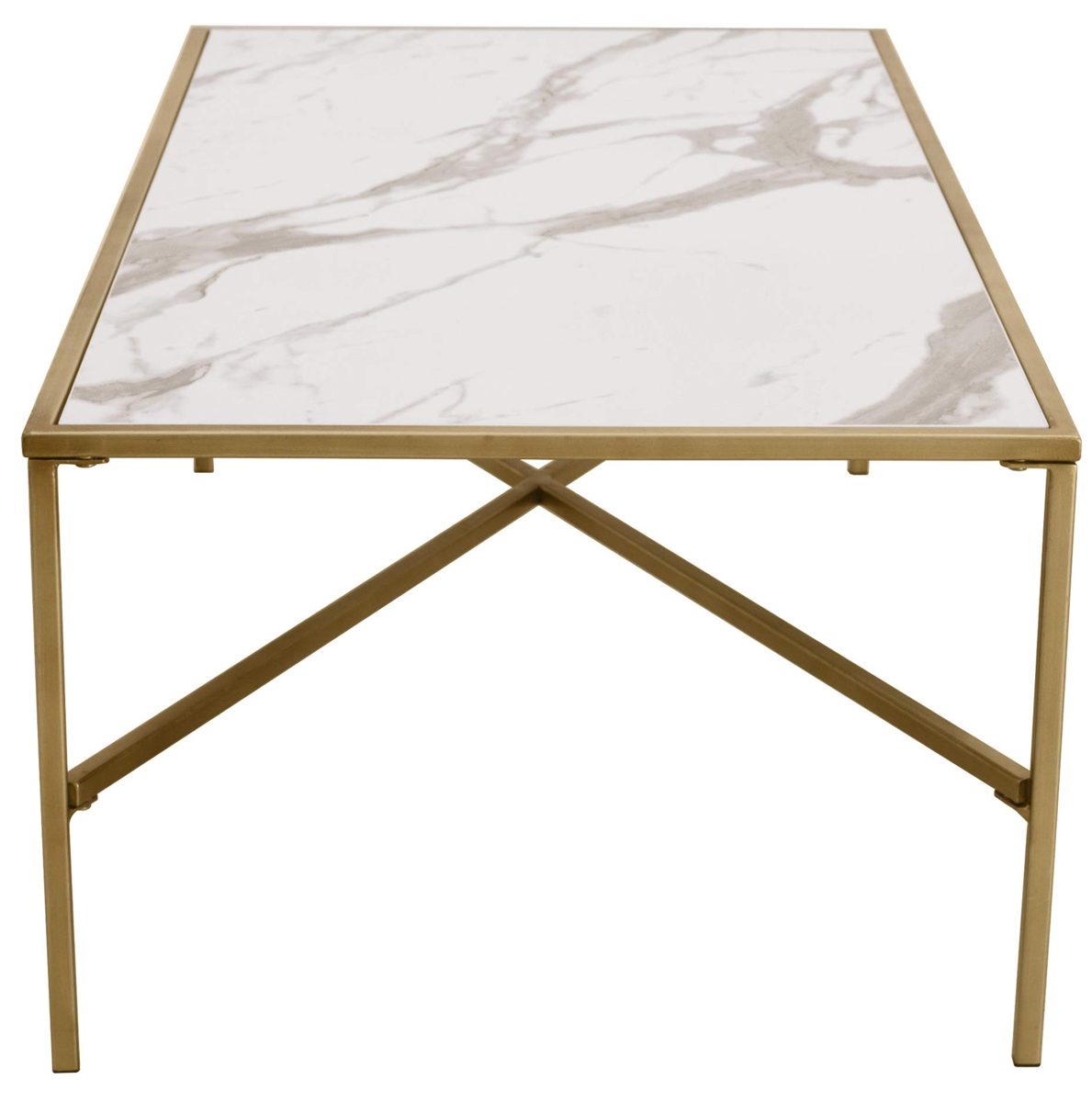Amazon Brand – Ravenna Home Parker Coffee Table, 47.2"W, Marble &amp; Gold