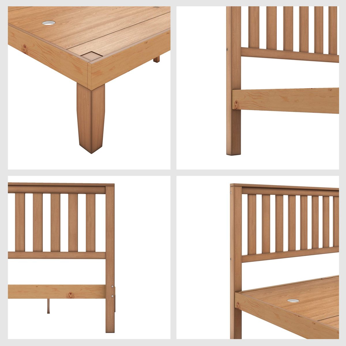 Amazon Brand - Solimo Neo Solid Wood Queen Bed (Walnut Finish)