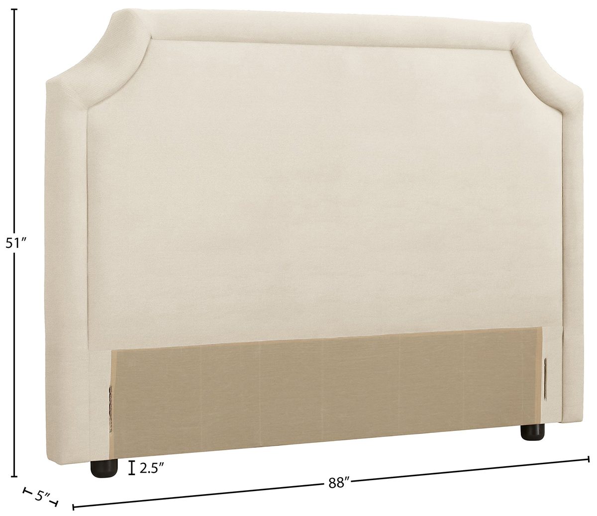 Amazon Brand – Stone & Beam Bridgewater Scalloped King Headboard, 88"W, Classic Cream