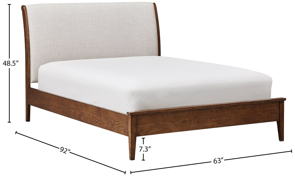 Amazon Brand – Stone & Beam Newport Arced Headboard Queen Bed, 63"W, Oak