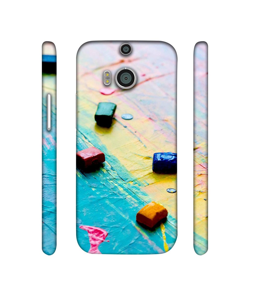 Amazon Brand - Solimo Designer Multicolor WaxColor Blocks 3D Printed Hard Back Case Mobile Cover for HTC One M8